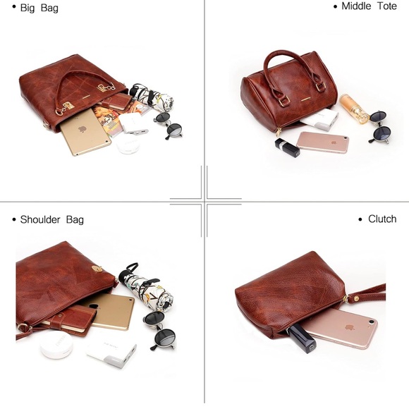 2E-youth Designer Purses and Handbags for Women Satchel Shoulder Bag - Picture 3 of 6